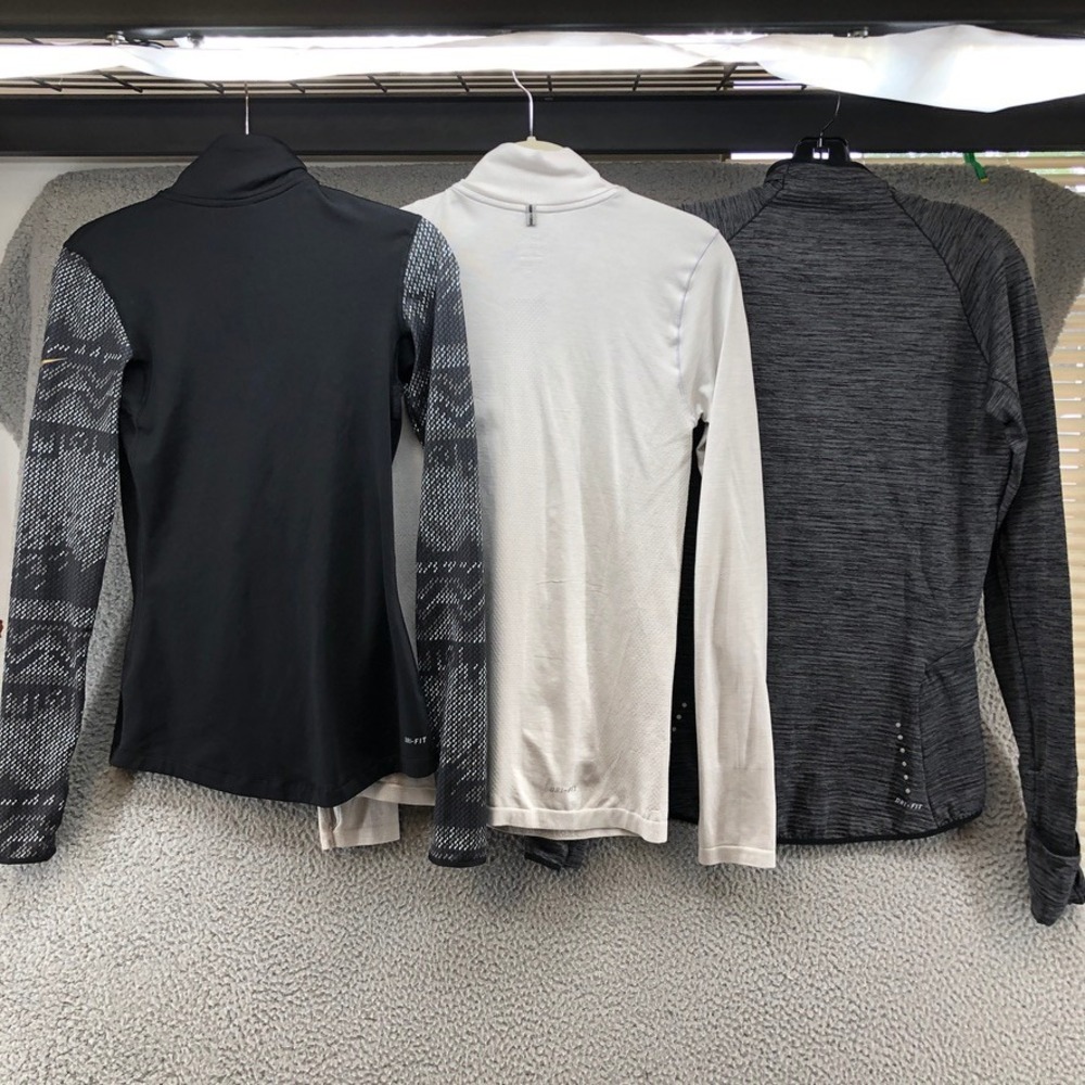 Nike Quarter Zip Pullover Tops Womens Small Lot of 3 Black White Gray Dri-FIT - Picture 5 of 5